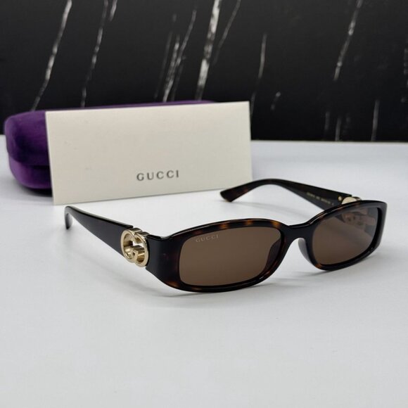 NEW GG1661S 002 GUCCI DARK HAVANA WOMEN GUCCI SUNGLASSES - Picture 3 of 14